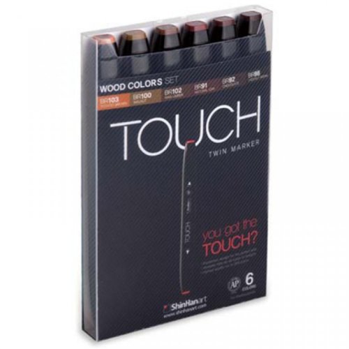 Touch Twin Marker 6er Set Wood Colors - Brauntöne