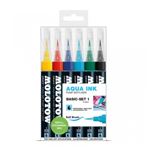 MOLOTOW GRAFX Aqua Ink Marker 6er Basic-Set 1