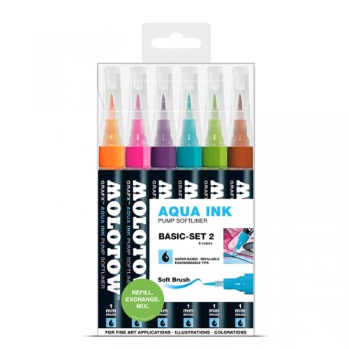 MOLOTOW GRAFX Aqua Ink Marker 6er Basic-Set 2