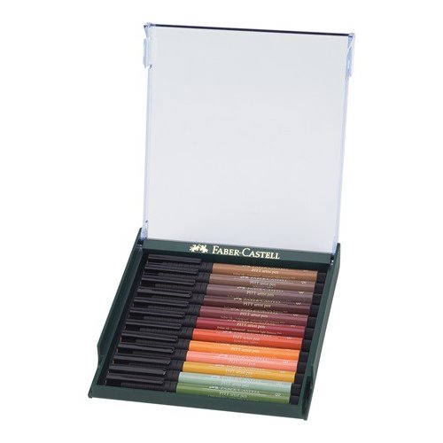 Faber-Castell PITT Artist Pen brush 12er Etui Erdfarben
