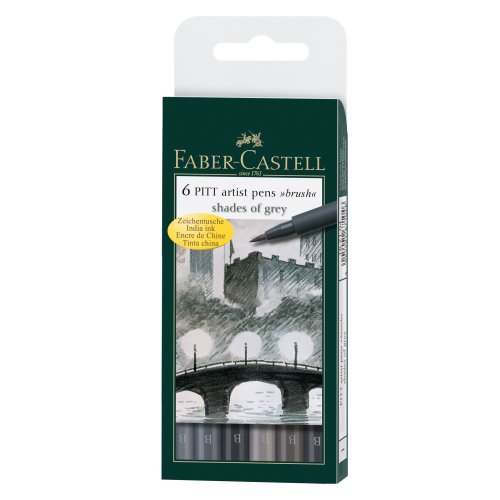 Faber-Castell PITT Artist Pen 6er Etui Shades of grey