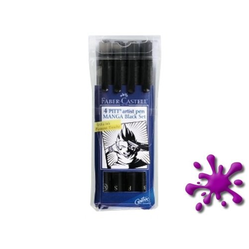 Faber-Castell PITT Artist Pen 4er Etui brush Black Set