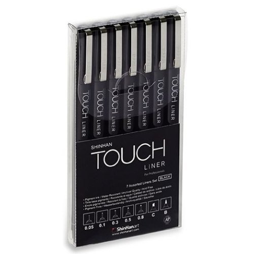 Shinhan Touch Liner, Fineliner Set mit 7 verschiedenen Strichbreiten