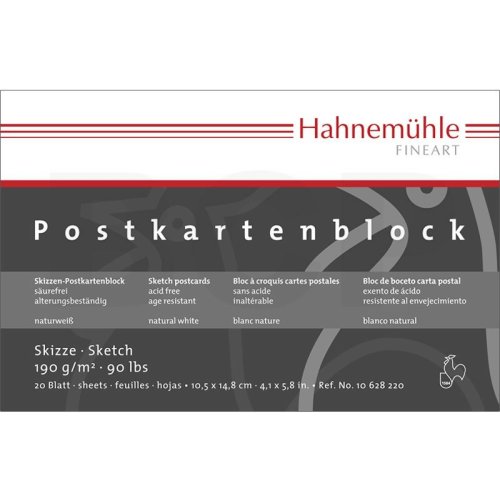Hahnemühle Skizzen-Postkartenblock 190g/m², A6, 20 Blatt