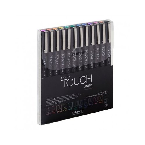 Shinhan Touch Liner, Fineliner Set 0,1mm mit 12 verschiedenen Farben