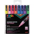 Posca Marker-Set PC-3M fein - 8er Etui - Glitter Farben