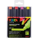 Posca Marker-Set PC-8M breite Keilspitze - 4er Etui Neonfarben