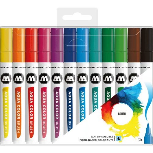 MOLOTOW Aqua Color Brush Marker 12er Set