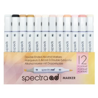 Spectra AD Alkohol Marker - 12 Portrait/Porträt Farben
