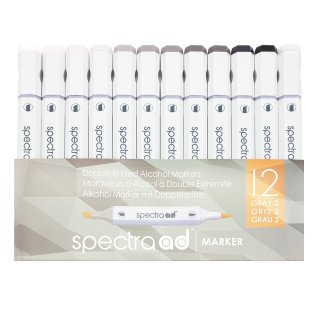 Spectra AD Alkohol Marker - 12 Gray/Grau 2 Farben
